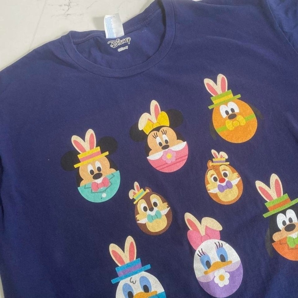 Disney Easter Egg Character Graphic T-Shirt Port & Company Blue‎ 2XL